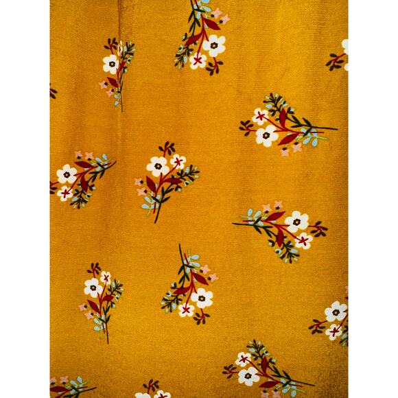 Boden Amee Midi Dress Asymmetrical Ruffle Floral Womens Sz 4 Cottagecore Mustard - Picture 13 of 13